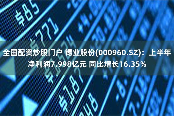 全国配资炒股门户 锡业股份(000960.SZ)：上半年净利润7.998亿元 同比增长16.35%