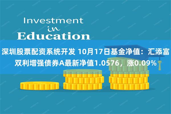 深圳股票配资系统开发 10月17日基金净值：汇添富双利增强债券A最新净值1.0576，涨0.09%