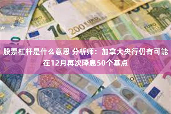 股票杠杆是什么意思 分析师：加拿大央行仍有可能在12月再次降息50个基点