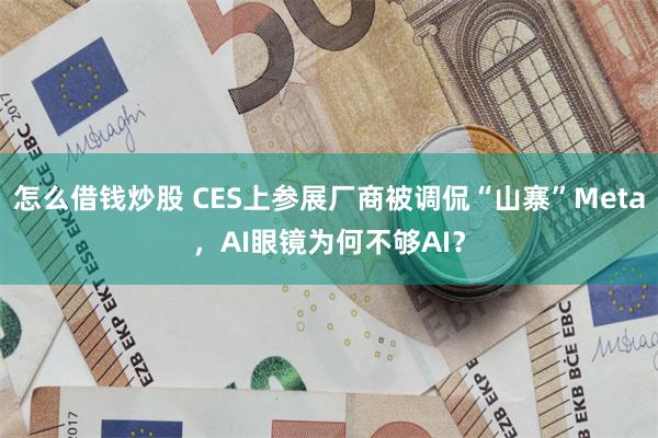 怎么借钱炒股 CES上参展厂商被调侃“山寨”Meta，AI眼镜为何不够AI？