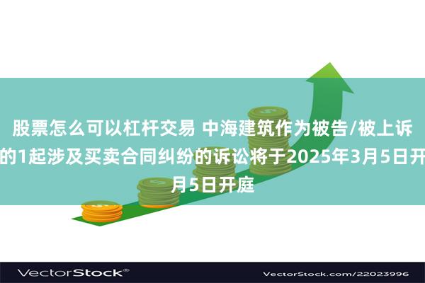 股票怎么可以杠杆交易 中海建筑作为被告/被上诉人的1起涉及买卖合同纠纷的诉讼将于2025年3月5日开庭